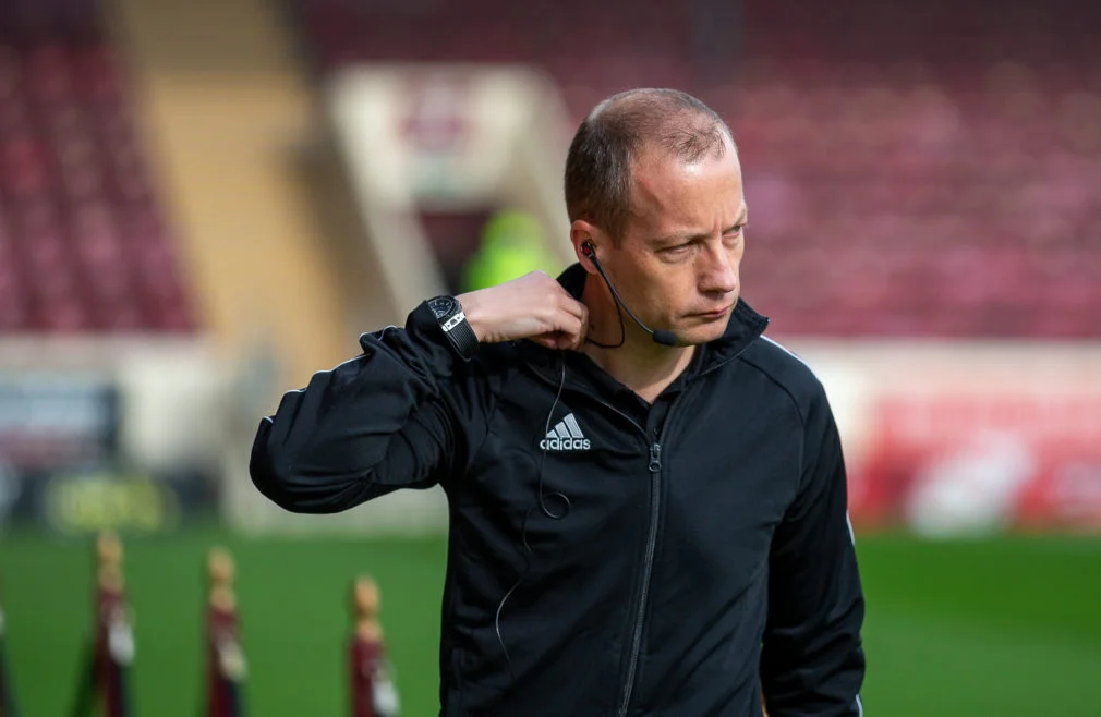 Willie Collum, SFA, referee, Kris Boyd, Muir, Aitken, Hardie, VAR, Celtic, Maxwell