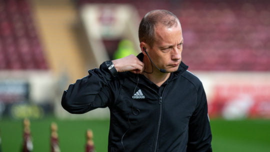 Willie Collum, SFA, referee, Kris Boyd, Muir, Aitken, Hardie, VAR, Celtic