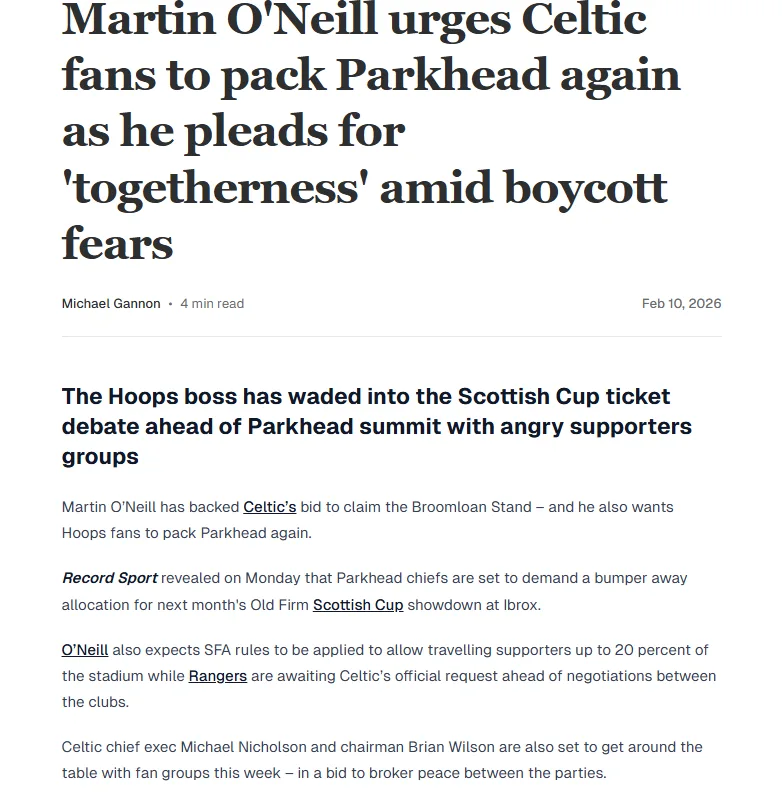 Daily Record, O'Neill