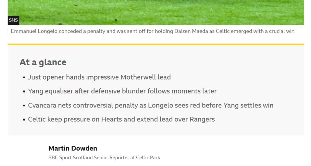 Celtic, BBC, Dowden